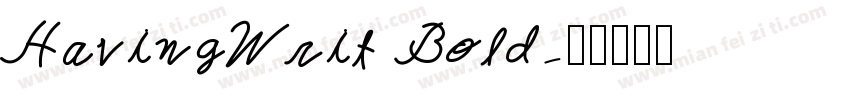 HavingWrit Bold字体转换